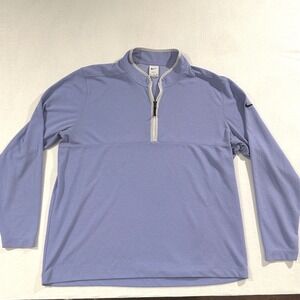 Nike Dri-FIT Mens XXL Quarter Zip Pullover Golf Shirt Purple